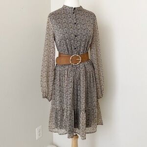 Vila clothes Dark floral tiered Dress